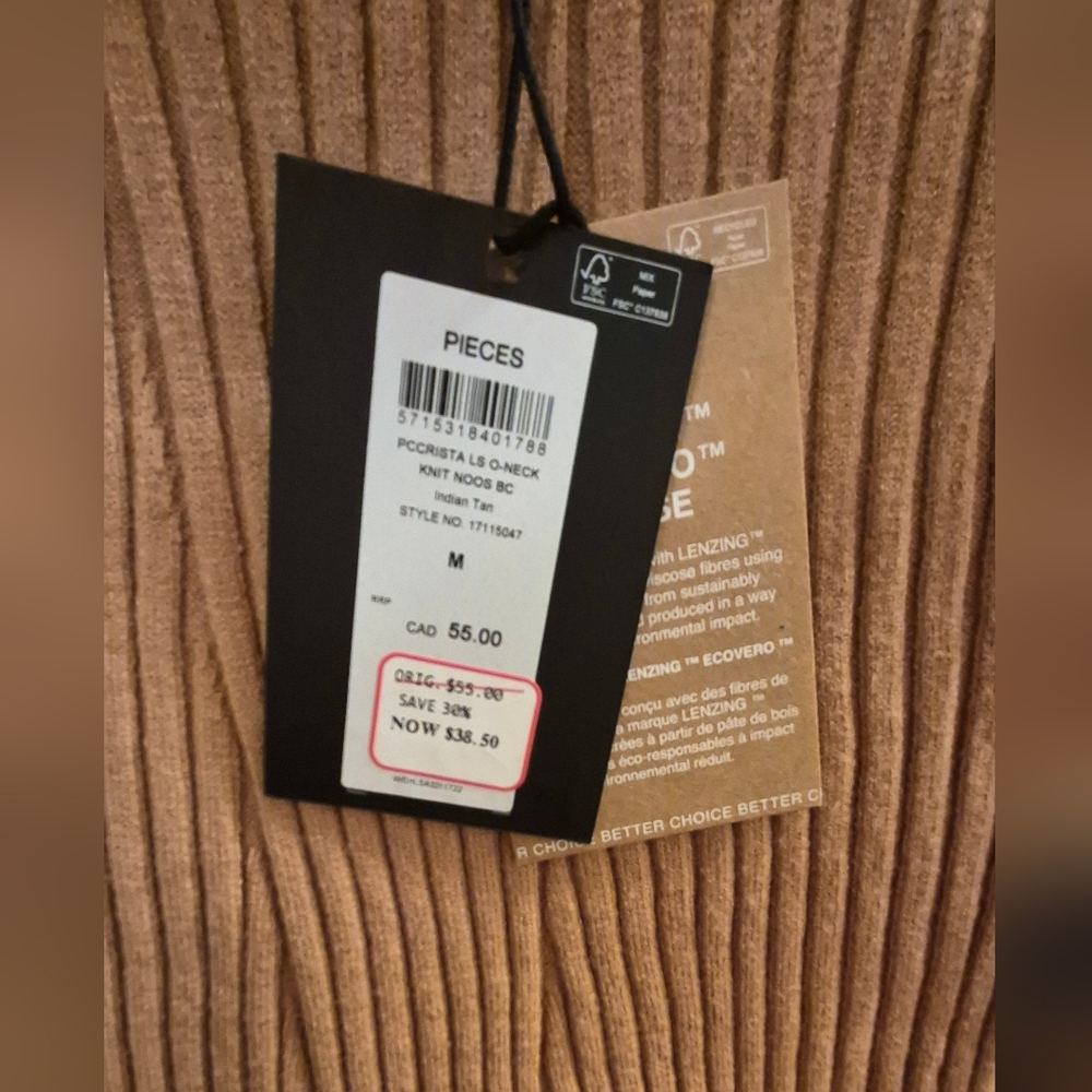 Brand New Ribbed Tan Sweater - Picture 3 of 4